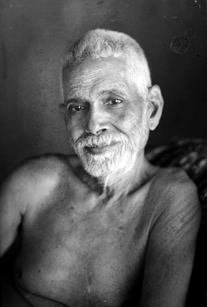 Portrait of Ramana Maharshi.